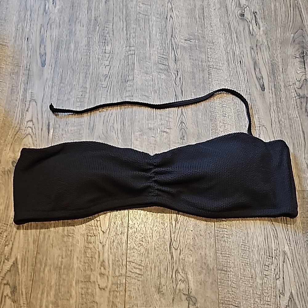J Crew Black Scrunchie Sweetheart Bikini Top Size 3X Brand New With Tags
